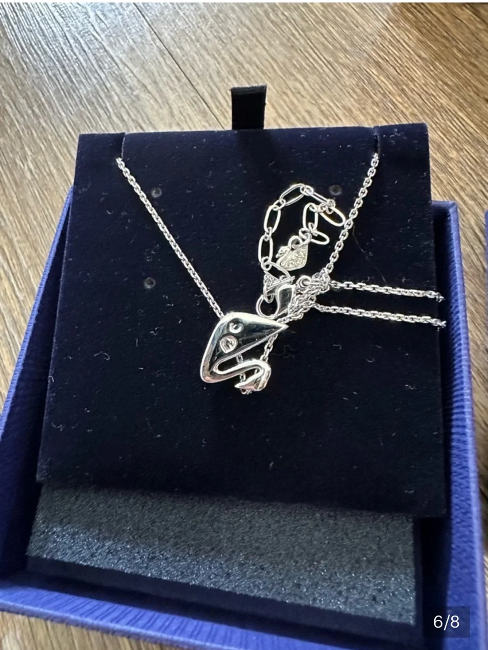 Swarovski Silver Crystal Swan Necklace - Silver Iconic - Picture 7 of 9